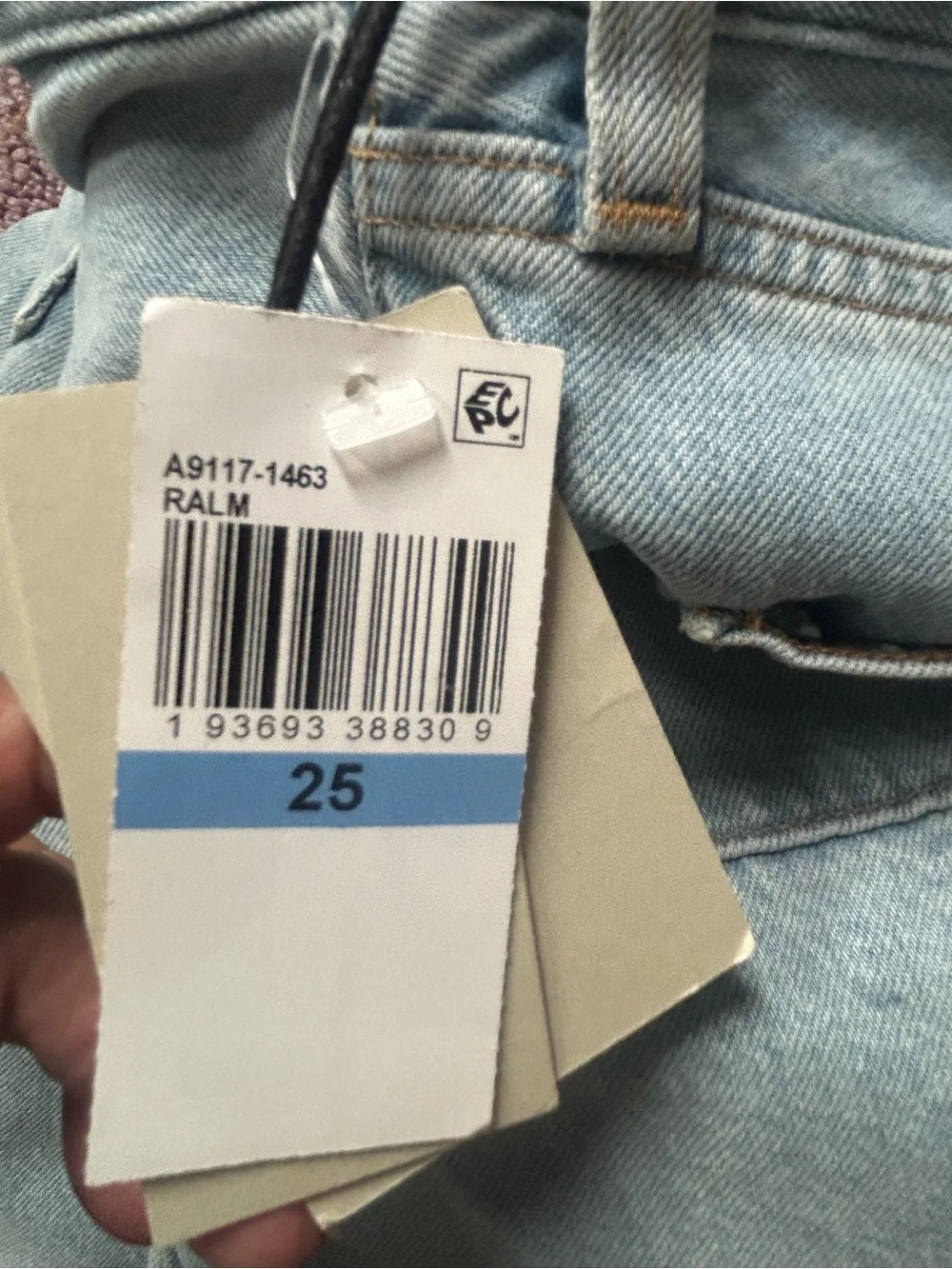 Agolde women’s Light Wash Minka High Rise Cargo wide leg Jeans Sz 25